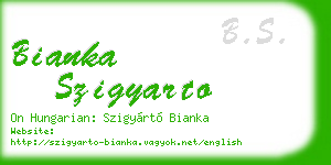 bianka szigyarto business card