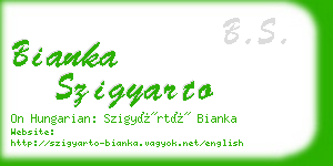 bianka szigyarto business card